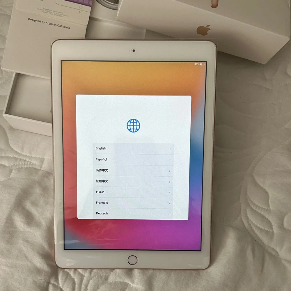 Apple Tablet in White with Gold Accents 128GB